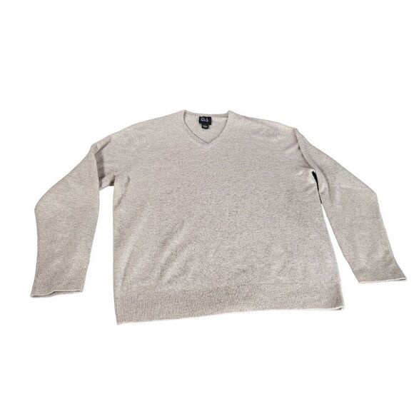 Jos A.‎ Bank Traveler Cashmere Sweater Men Sz XL Tight Knit V Neck Workwear - Picture 1 of 8